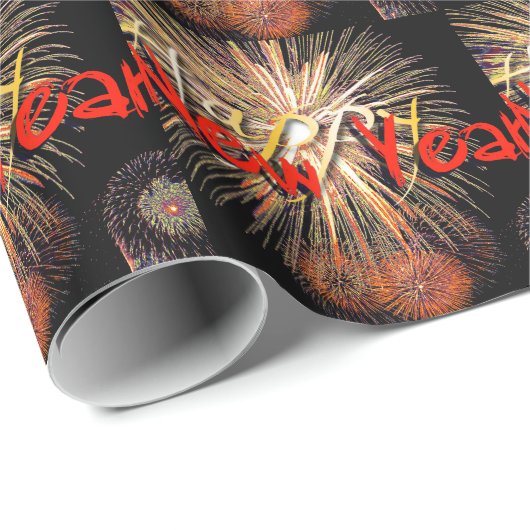 Fireworks in Red Happy New Year 2022 Wrapping P Cadeaupapier (Rol Hoek)