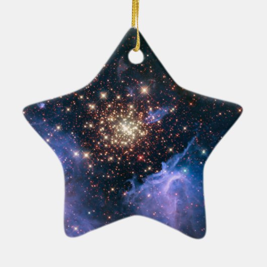 Fireworks in Space Celestial Star Keramisch Ornament (Achterkant)
