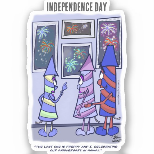 Fireworks Independence Day op maat gesneden Sticke Sticker (Voorkant)