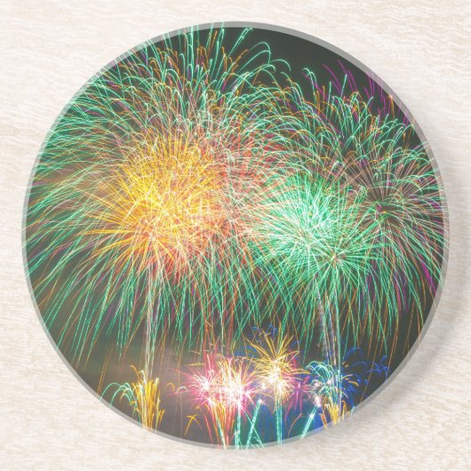Fireworks Light Japan Festival Zandsteen Onderzetter (Voorkant)