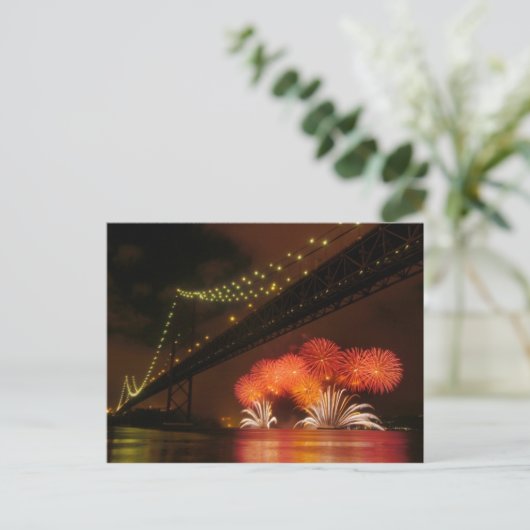 Fireworks Lissabon Briefkaart (Staand voorkant)