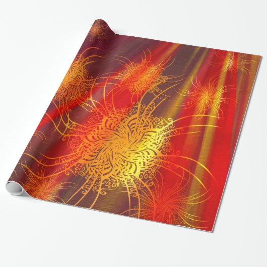 Fireworks Mandala Cadeaupapier (Uitgerold)