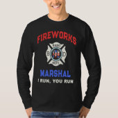 FIREWORKS MARSHAL America Firefighter Pyro Technic T-shirt (Voorkant)