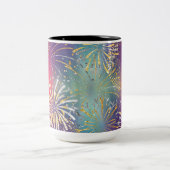 Fireworks-Mok geïllustreerd Tweekleurige Koffiemok (Center)