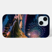 FireWorks Mountain Bridge Village Rivierlandschap Case-Mate iPhone Case (Achterkant (horizontaal))