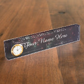 Fireworks Name Bord met Clock Naambordje (Zijkant)