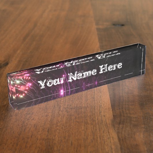 Fireworks Name Desk Bord Naambordje (Zijkant)