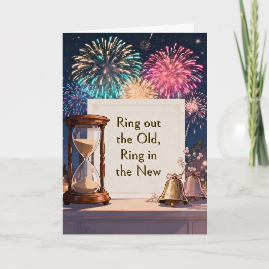 Fireworks New Year Holiday Kaart (Voorkant)