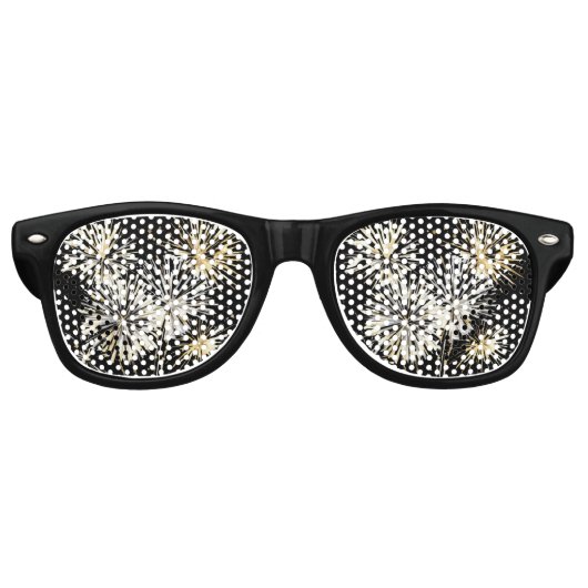 Fireworks New Year's Eve Day Celebration Retro Zonnebril (Voorkant)