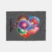 Fireworks New Year's Eve Party Long Sleeve Fleece Deken (Voorkant (Horizontaal))