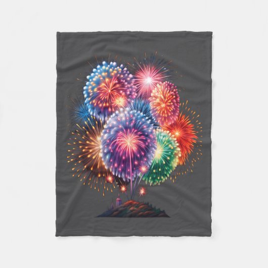 Fireworks New Year's Eve Party Long Sleeve Fleece Deken (Voorkant)