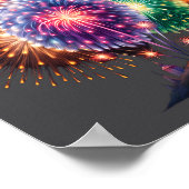 Fireworks New Year's Eve Party Long Sleeve  Poster (Hoek)