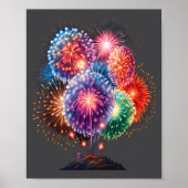 Fireworks New Year's Eve Party Long Sleeve  Poster (Voorkant)