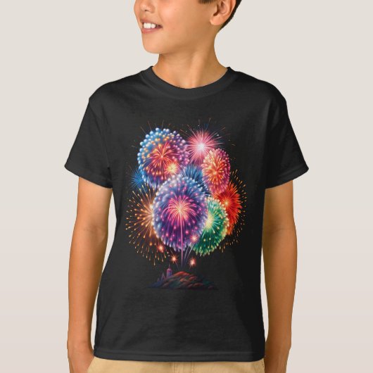 Fireworks New Year's Eve Party Long Sleeve  T-shirt (Voorkant)