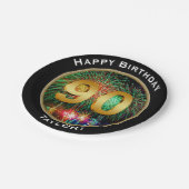 Fireworks Ninetieth 90th Birthday, met naam Papieren Bordje (Gekanteld)