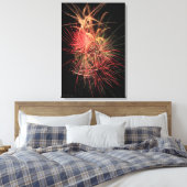 Fireworks of Red and Oranje at Night Canvas Print (Insitu (Slaapkamer))