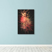 Fireworks of Red and Oranje at Night Canvas Print (Insitu (Houten vloer))