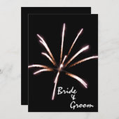 Fireworks op Black Summer Wedding Kaart (Voorkant / Achterkant)