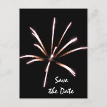 Fireworks op Black Summer Wedding Save the Date