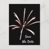 Fireworks op Black Summer Wedding Save the Date Aankondigingskaart (Voorkant)