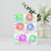 Fireworks op Blank (achtergrondkleur toevoegen) Briefkaart (Staand voorkant)