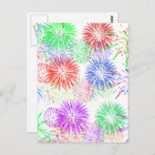 Fireworks op Blank (achtergrondkleur toevoegen) Briefkaart (Voorkant / Achterkant)
