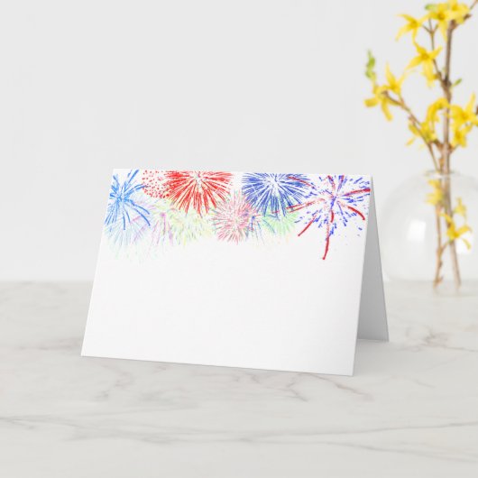 Fireworks op Blank (achtergrondkleur toevoegen) Kaart (Gele Bloem)