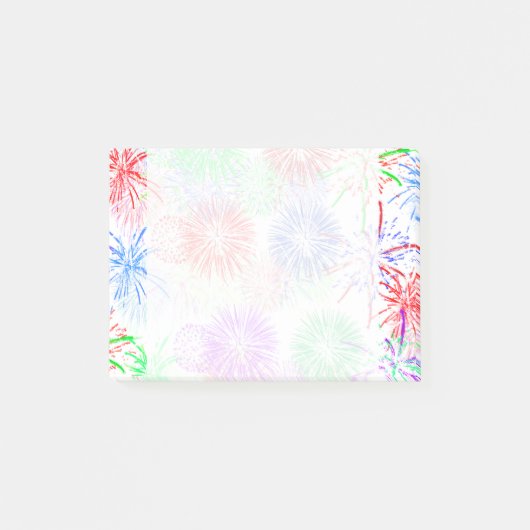 Fireworks op Blank (achtergrondkleur toevoegen) Post-it® Notes (Voorkant)