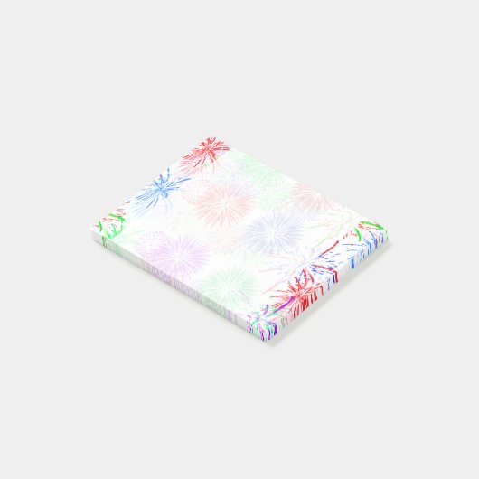 Fireworks op Blank (achtergrondkleur toevoegen) Post-it® Notes (Schuin)