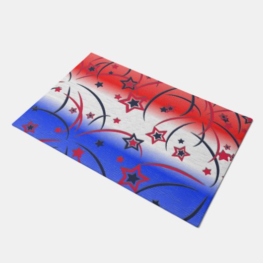 Fireworks op Red White Blue Deurmat (Schuin)