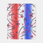 Fireworks op Red White Blue Fleece Deken (Voorkant)