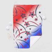 Fireworks op Red White Blue Golfhanddoek (Insitu)