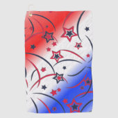 Fireworks op Red White Blue Golfhanddoek (Voorkant)