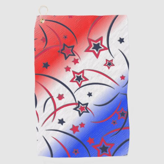 Fireworks op Red White Blue Golfhanddoek (Voorkant)