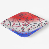 Fireworks op Red White Blue Papieren Bordje (Gebogen)