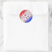 Fireworks op Red White Blue Ronde Sticker (Tas)