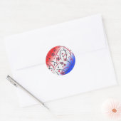 Fireworks op Red White Blue Ronde Sticker (Envelop)