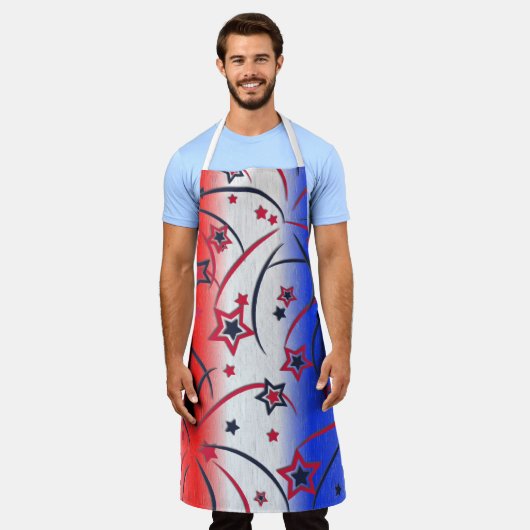 Fireworks op Red White Blue Schort (Gedragen)