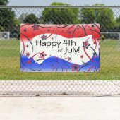 Fireworks op Red White Blue Spandoek (Insitu)