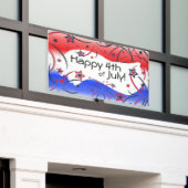 Fireworks op Red White Blue Spandoek (Buitenkant Gebouw)