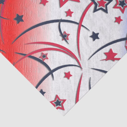 Fireworks op Red White Blue Tissuepapier (Detail)