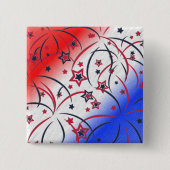 Fireworks op Red White Blue Vierkante Button 5,1 Cm (Voorkant)