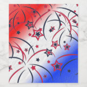Fireworks op Red White Blue Wijn Etiket (Enkel label)