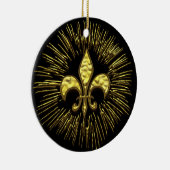 Fireworks Ornament Black and Gold Fleur de Lis (Rechts)