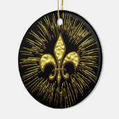 Fireworks Ornament Black and Gold Fleur de Lis (Links)