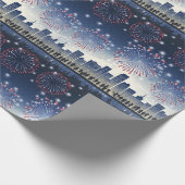 Fireworks Over City—United States 250 Celebration Cadeaupapier (Hoek)