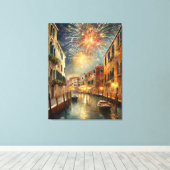 Fireworks over Venice Canvas Wall Art (Insitu (Houten vloer))