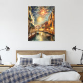 Fireworks over Venice Canvas Wall Art (Insitu (Slaapkamer))