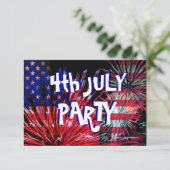 Fireworks, partij op 4 juli kaart (Staand voorkant)