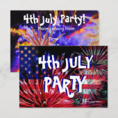Fireworks, partij op 4 juli kaart (Voorkant / Achterkant)
